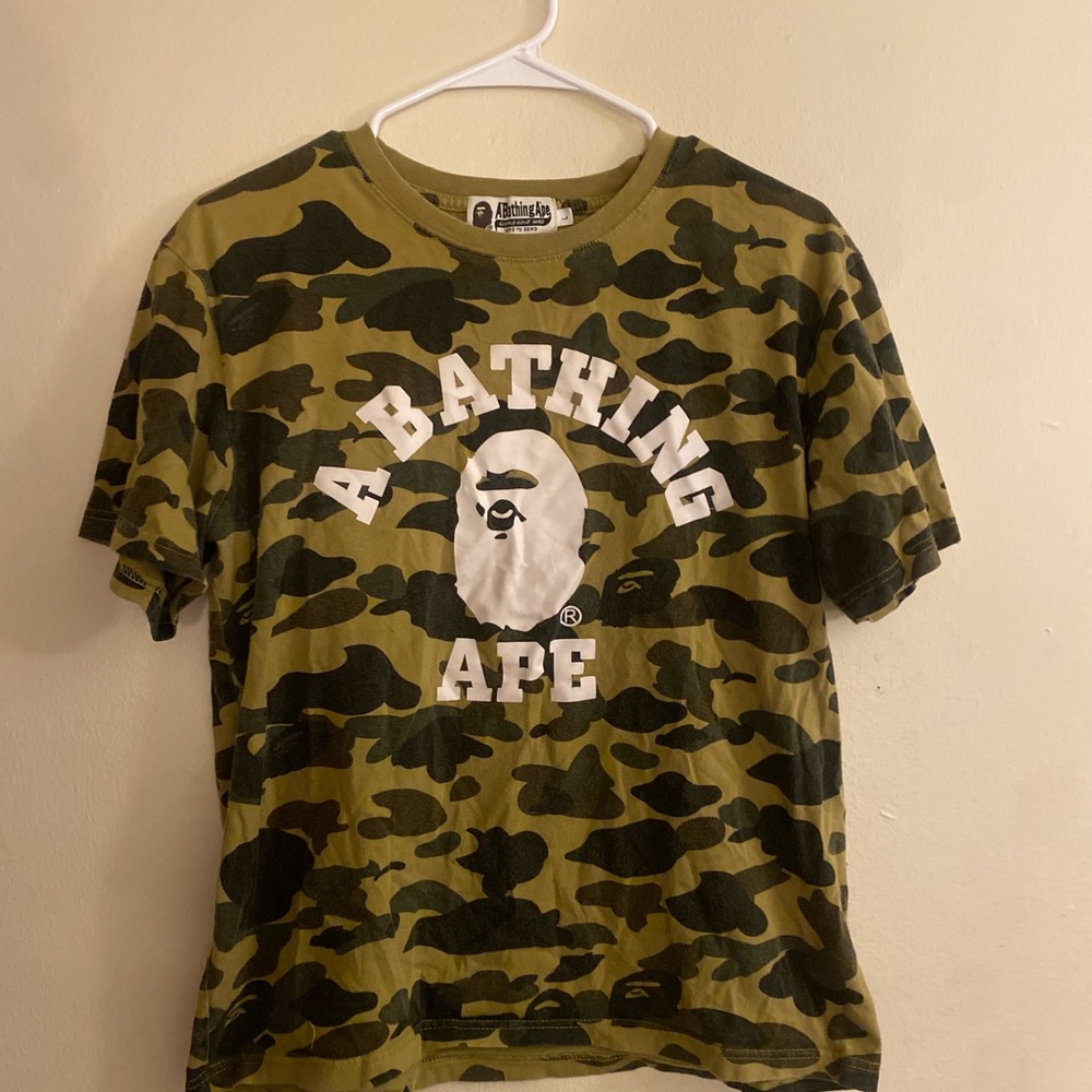 Bape Green Camo Short Sleeve Tee